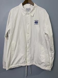 Champion Coaches Jacket White Snap Button UNC Tar Heels Windbreaker Retro Mens L